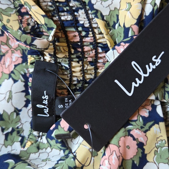 Lulu's It's a Perfect Pick Navy Blue Floral Print Cutout Maxi Dress - Picture 10 of 13